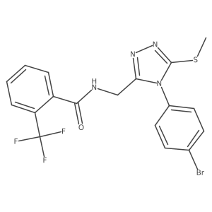N-((4-(4-bromophenyl)-5-(methylthio)-4H-1,2,4-triazol-3-yl)methyl)-2-(trifluoromethyl)benzamide Structure