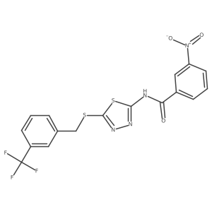 3-nitro-N-(5-((3-(trifluoromethyl)benzyl)thio)-1,3,4-thiadiazol-2-yl)benzamide Structure