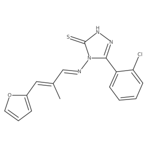 3-(2-Chlorophenyl)-4-((3-(furan-2-yl)-2-methylallylidene)amino)-1H-1,2,4-triazole-5(4H)-thione结构式