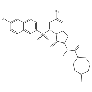 N~2~-[(6-Chloronaphthalen-2-Yl)sulfonyl]-N~2~-{(3s)-1-[(2s)-1-(4-Methyl-1,4-Diazepan-1-Yl)-1-Oxopropan-2-Yl]-2-Oxopyrrolidin-3-Yl}glycinamide结构式