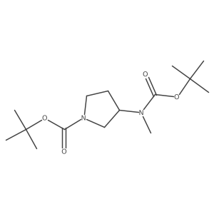 tert-Butyl 3-((tert-butoxycarbonyl)(methyl)amino)pyrrolidine-1-carboxylate Structure