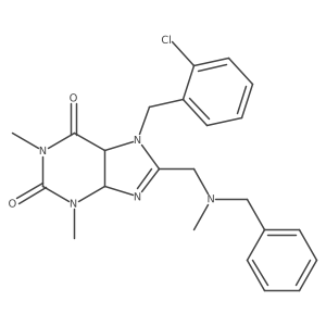 8-[[Benzyl(methyl)amino]methyl]-7-[(2-chlorophenyl)methyl]-1,3-dimethyl-4,5-dihydropurine-2,6-dione结构式