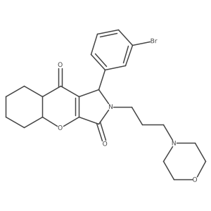 1-(3-bromophenyl)-2-(3-morpholin-4-ylpropyl)-4a,5,6,7,8,8a-hexahydro-1H-chromeno[2,3-c]pyrrole-3,9-dione结构式