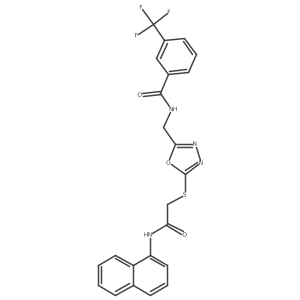 N-((5-((2-(naphthalen-1-ylamino)-2-oxoethyl)thio)-1,3,4-oxadiazol-2-yl)methyl)-3-(trifluoromethyl)benzamide Structure