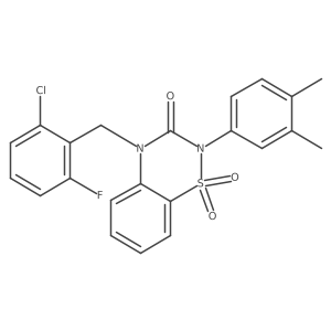 4-(2-chloro-6-fluorobenzyl)-2-(3,4-dimethylphenyl)-2H-1,2,4-benzothiadiazin-3(4H)-one 1,1-dioxide Structure