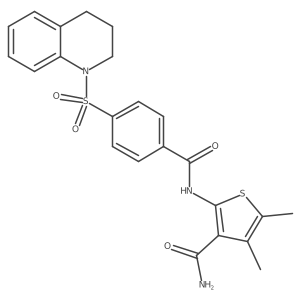 2-(4-((3,4-dihydroquinolin-1(2H)-yl)sulfonyl)benzamido)-4,5-dimethylthiophene-3-carboxamide结构式