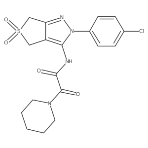 N-(2-(4-chlorophenyl)-5,5-dioxido-4,6-dihydro-2H-thieno[3,4-c]pyrazol-3-yl)-2-oxo-2-(piperidin-1-yl)acetamide Structure