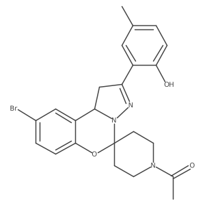 1-(9-Bromo-2-(2-hydroxy-5-methylphenyl)-1,10b-dihydrospiro[benzo[e]pyrazolo[1,5-c][1,3]oxazine-5,4'-piperidin]-1'-yl)ethanone Structure