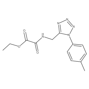 ethyl 2-oxo-2-(((1-(p-tolyl)-1H-tetrazol-5-yl)methyl)amino)acetate结构式