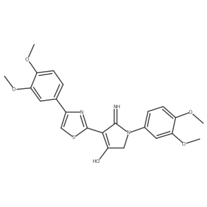 5-amino-1-(3,4-dimethoxyphenyl)-4-[4-(3,4-dimethoxyphenyl)-1,3-thiazol-2-yl]-1,2-dihydro-3H-pyrrol-3-one Structure