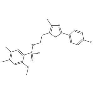 N-{2-[2-(4-chlorophenyl)-4-methyl-1,3-thiazol-5-yl]ethyl}-2-methoxy-4,5-dimethylbenzene-1-sulfonamide Structure