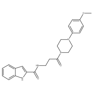 N~2~-{3-[4-(4-methoxyphenyl)piperazino]-3-oxopropyl}-1H-indole-2-carboxamide Structure