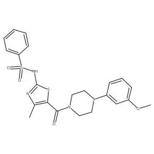 Benzenesulfonamide, N-[5-[[4-(3-methoxyphenyl)-1-piperazinyl]carbonyl]-4-methyl-2-thiazolyl]-结构式