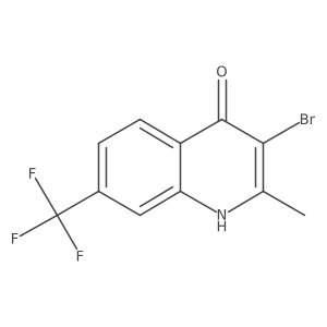 Cc1[nH]c2cc(C(F)(F)F)ccc2c(=O)c1Br结构式