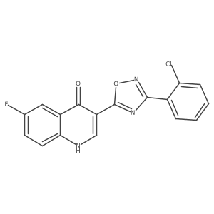3-(3-(2-chlorophenyl)-1,2,4-oxadiazol-5-yl)-6-fluoroquinolin-4(1H)-one结构式