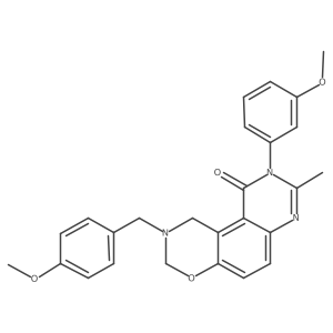 2-(4-methoxybenzyl)-9-(3-methoxyphenyl)-8-methyl-2,3-dihydro-1H-[1,3]oxazino[5,6-f]quinazolin-10(9H)-one结构式