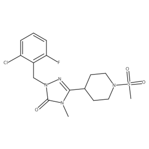 1-(2-chloro-6-fluorobenzyl)-4-methyl-3-(1-(methylsulfonyl)piperidin-4-yl)-1H-1,2,4-triazol-5(4H)-one Structure
