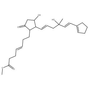 4-Heptenoic acid, 7-((1R,2R,3R)-2-((1E,4S,5E)-6-(1-cyclopenten-1-yl)-4-hydroxy-4-methyl-1,5-hexadien-1-yl)-3-hydroxy-5-oxocyclopentyl)-, methyl ester, (4Z)-rel-结构式