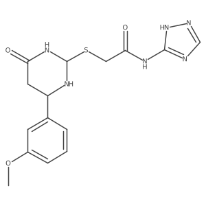 2-[[4-(3-methoxyphenyl)-6-oxo-1,3-diazinan-2-yl]sulfanyl]-N-(1H-1,2,4-triazol-5-yl)acetamide Structure