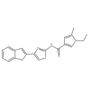 N-(4-(benzofuran-2-yl)thiazol-2-yl)-1-ethyl-5-methyl-1H-pyrazole-3-carboxamide Structure