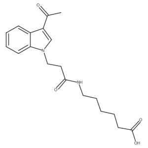 6-{[3-(3-acetyl-1H-indol-1-yl)propanoyl]amino}hexanoic acid结构式