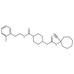 1-[2-[(1-cyanocycloheptyl)amino]-2-oxoethyl]-N-[2-(2-fluorophenyl)ethyl]piperidine-4-carboxamide结构式