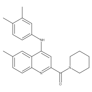 N-(3,4-dimethylphenyl)-6-methyl-2-(piperidine-1-carbonyl)quinolin-4-amine Structure