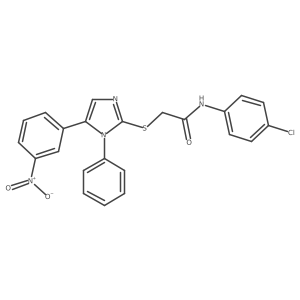 N-(4-chlorophenyl)-2-((5-(3-nitrophenyl)-1-phenyl-1H-imidazol-2-yl)thio)acetamide Structure