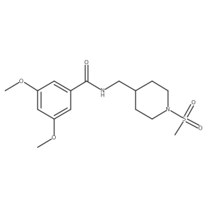 3,5-dimethoxy-N-((1-(methylsulfonyl)piperidin-4-yl)methyl)benzamide结构式