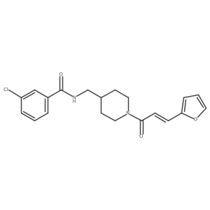 (E)-3-chloro-N-((1-(3-(furan-2-yl)acryloyl)piperidin-4-yl)methyl)benzamide Structure