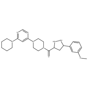 [5-(3-Methoxyphenyl)pyrazolidin-3-yl]-[4-(6-piperidin-1-ylpyrimidin-4-yl)piperazin-1-yl]methanone Structure