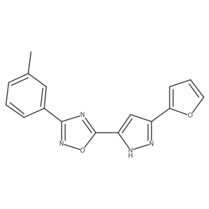 5-[3-(furan-2-yl)-1H-pyrazol-5-yl]-3-(3-methylphenyl)-1,2,4-oxadiazole Structure