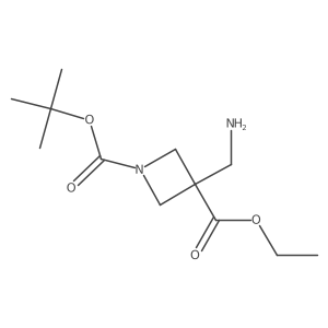 1-tert-Butyl 3-ethyl 3-(aminomethyl)azetidine-1,3-dicarboxylate Structure