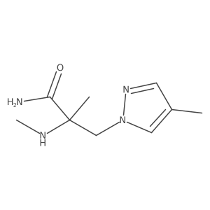 2-methyl-3-(4-methyl-1H-pyrazol-1-yl)-2-(methylamino)propanamide结构式
