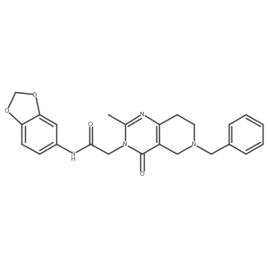N-(benzo[d][1,3]dioxol-5-yl)-2-(6-benzyl-2-methyl-4-oxo-5,6,7,8-tetrahydropyrido[4,3-d]pyrimidin-3(4H)-yl)acetamide结构式