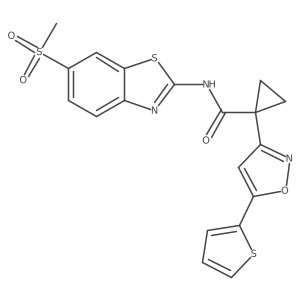 N-(6-(methylsulfonyl)benzo[d]thiazol-2-yl)-1-(5-(thiophen-2-yl)isoxazol-3-yl)cyclopropanecarboxamide Structure