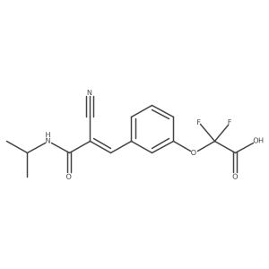 2-[3-[(Z)-2-cyano-3-oxo-3-(propan-2-ylamino)prop-1-enyl]phenoxy]-2,2-difluoroacetic acid结构式