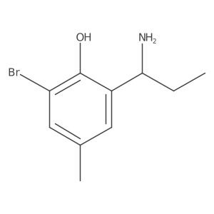 2-(1-Aminopropyl)-6-bromo-4-methylphenol结构式