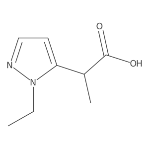 2-(1-ethyl-1H-pyrazol-5-yl)propanoic acid Structure