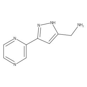 (3-(pyrazin-2-yl)-1H-pyrazol-5-yl)methanamine结构式