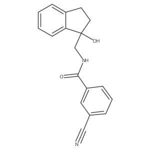 3-cyano-N-((1-hydroxy-2,3-dihydro-1H-inden-1-yl)methyl)benzamide结构式