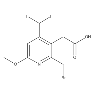 2-(Bromomethyl)-4-(difluoromethyl)-6-methoxypyridine-3-acetic acid Structure