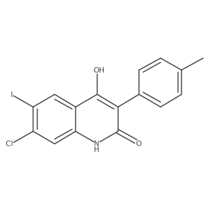 7-chloro-4-hydroxy-6-iodo-3-(4-methylphenyl)-1H-quinolin-2-one结构式