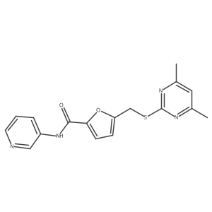 5-{[(4,6-dimethylpyrimidin-2-yl)sulfanyl]methyl}-N-(pyridin-3-yl)furan-2-carboxamide结构式