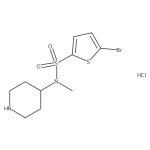 5-bromo-N-methyl-N-(piperidin-4-yl)thiophene-2-sulfonamide hydrochloride结构式