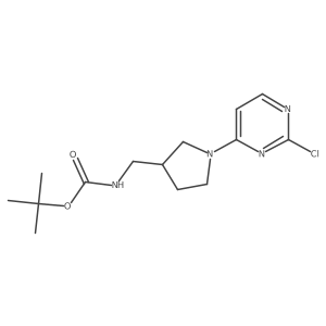 Tert-butyl ((1-(2-chloropyrimidin-4-yl)pyrrolidin-3-yl)methyl)carbamate结构式