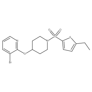 3-Bromo-2-((1-((5-ethylthiophen-2-yl)sulfonyl)piperidin-4-yl)oxy)pyridine结构式