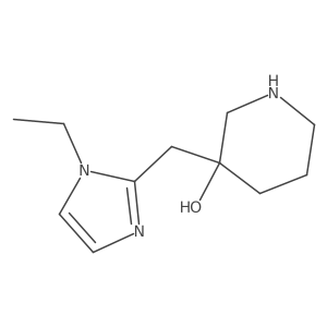 3-[(1-ethyl-1H-imidazol-2-yl)methyl]piperidin-3-ol Structure
