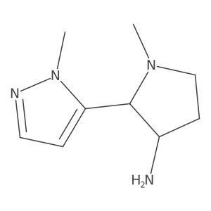 1-Methyl-2-(1-methyl-1H-pyrazol-5-yl)pyrrolidin-3-amine Structure
