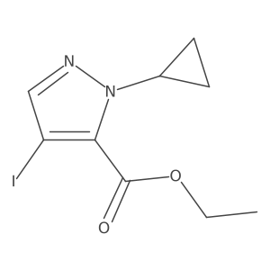 Ethyl 1-cyclopropyl-4-iodo-1H-pyrazole-5-carboxylate结构式